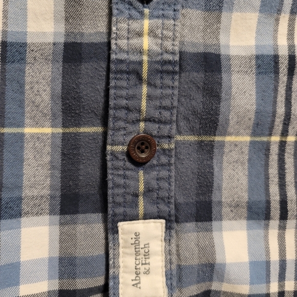 Abercrombie & Fitch Flannel Shirt Mens Sz S Blue Multi Muscle Long Sleeve Plaid - Picture 3 of 8